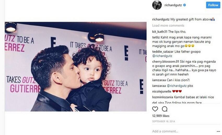 Richard Gutierrez with his little one