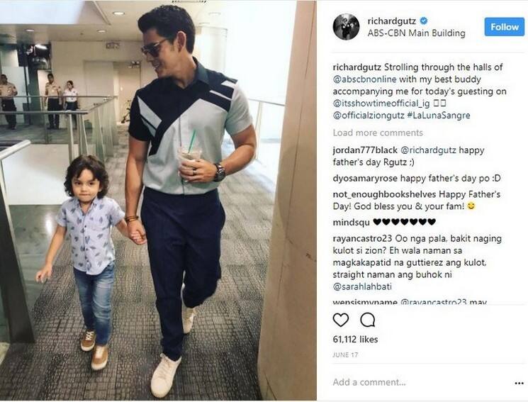 Richard Gutierrez with his little one