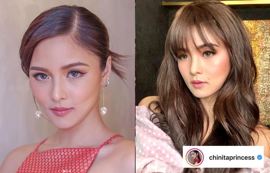 Kim Chiu's hairstyle with and without bangs