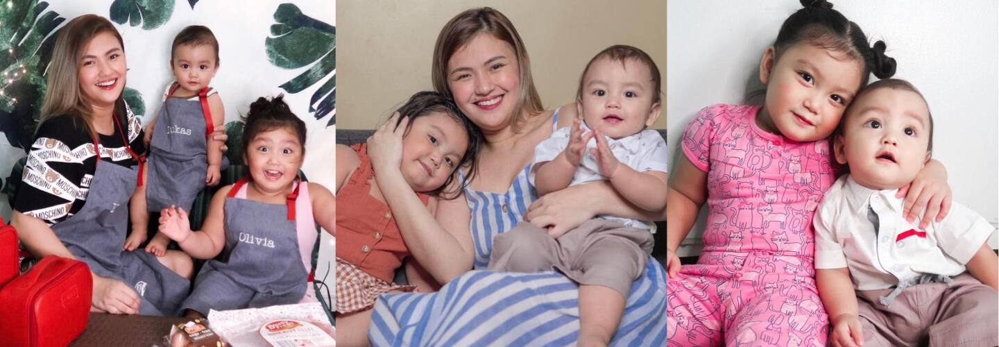 Karen photos with her babies