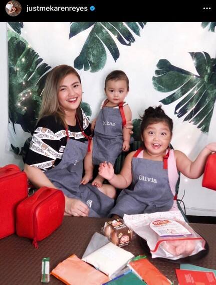 Karen photos with her babies