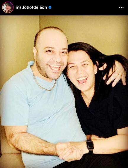 Lotlot De Leon with her loving husband