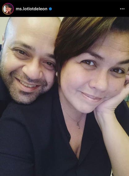 Lotlot De Leon with her loving husband