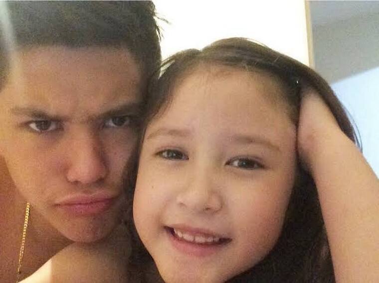 Kyle Echarri with his little sister