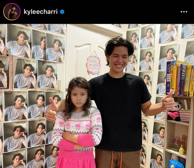 Kyle Echarri with his little sister