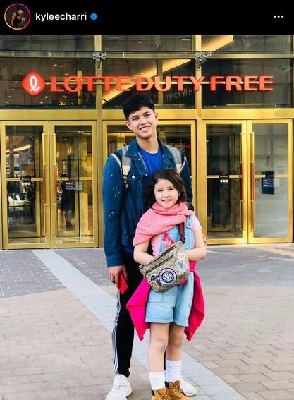 Kyle Echarri with his little sister