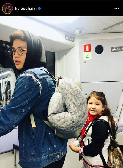 Kyle Echarri with his little sister