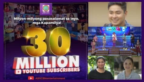 ABS-CBN Entertainment YouTube channel, naka-30M subscribers na